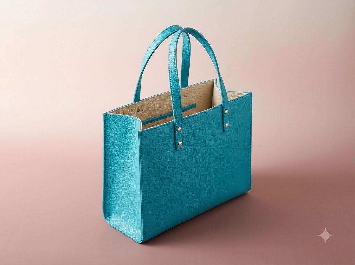 Cyan Structured Tote Bag